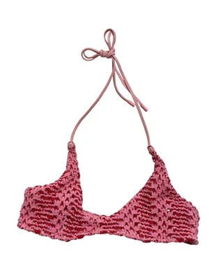 Triangl Swimwear Maia Scoop Bikini Top in Alina Pink Crochet - Image 1 of 4