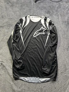 Alpinestars Shirt Mens Medium Black Gray Fluid Long Sleeve Motocross MX Jersey - Picture 1 of 6