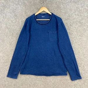 Scotch And Soda Jumper Mens XL Blue Cotton Woven Round Neck Pullover 29205 - Picture 1 of 10