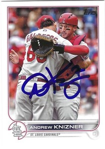 ANDREW KNIZNER SIGNED 2022 TOPPS UPDATE SERIES BASEBALL CARD ST. LOUIS CARDINALS