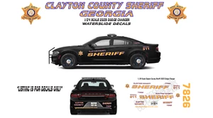 1/24 Scale Clayton County Sheriff Georgia 2023 Dodge Charger Waterslide Decals - Picture 1 of 1