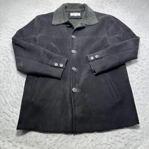 Calvin Klein Coat Black Sherpa Lined Mid Length Mens Size Medium M - Picture 1 of 16