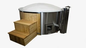 BTintFAST - Badezuber TOP!!! Badefass mit Whirlpool und Holzofen Badetonne - Bild 1 von 9