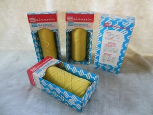 Spinnerin vintage raro look barocco di filato scamosciato 4 matassine giallo - Foto 1 di 5
