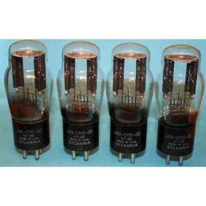NOS NIB JAN-CHS-80 VT80 SYLVANIA BLACK BASE MADE IN USA QTY 4 PCS - Picture 1 of 4