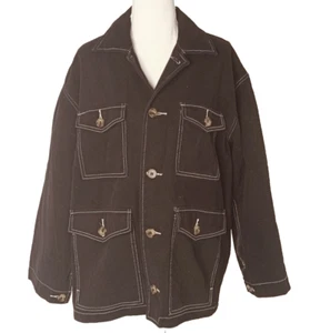 Thrills Size 8 Womens Black Quilted Lined Denim Long Sleeve Jacket - Picture 1 of 6