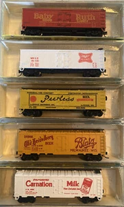 n scale Reefer baby ruth Miller Blatz beer carnation milk MTL Coupler 5-pack Set - Picture 1 of 2
