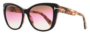 Tom Ford Cat Eye Sunglasses TF937 Nora 05F Black/Rose Havana 57mm FT0937