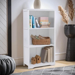 3 Cube Wooden Bamboo Bookcase Bookshelf Storage Unit Bookcase Display Stand - Picture 1 of 12