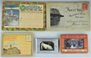 VINTAGE MAINE POSTCARD SOUVENIR FOLDERS (5)-PINE STATE, PORTLAND, MT. KINEO ETC. - Picture 1 of 12