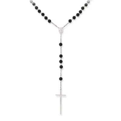Collana Rosario Classico Amen in Argento e Onice nera CROBON60 - Immagine 1 di 2