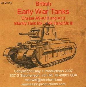 BTM 012 British Early War Tanks, Easy 1 Productions - Picture 1 of 10