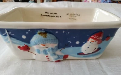 *NEW* St Nicholas Square Let It Snow Winter Scenery Loaf Pan/Bowl DISCONTINUED - Image 1 of 4