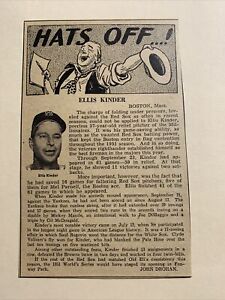 Ellis Kinder Boston Red Sox “Hats Off” 1951 Sporting News Baseball 4X6 Panel