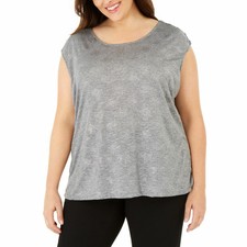 CALVIN KLEIN NEW Women's Plus Size Studded Sleeveless Blouse Shirt Top TEDO