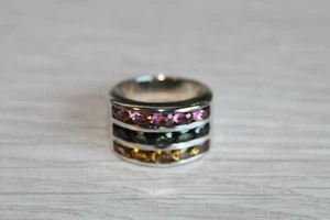 Anillo de plata de ley turmalina multicolor - talla 6 - Imagen 1 de 5