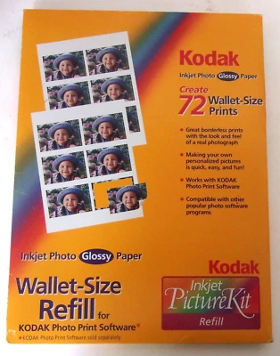 Kodak Wallet Size 2.25" X 3.5” Inkjet Photo Glossy Paper OPEN BOX 54 Prints - Image 1 of 2