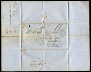 GB SHIP LETTER LONDON URUGUAY 1859 QUEEN VICTORIA MARITIME PORTUGAL - Picture 1 of 2