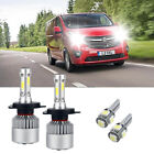 FOR Vauxhall Vivaro 100W SUPER WHITE Xenon HID High/Low/Side Headlight Bulbs Set