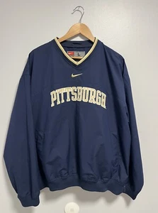 Vintage Nike Mens Pittsburgh Pullover Windbreaker Jacket Navy Pockets Size Large - Picture 1 of 9