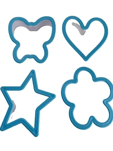 Cortador de galletas empujar a través de decoración de cocina 4 piezas flor estrella corazón mariposa  - Imagen 1 de 7