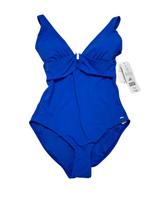 F+F Swimsuit Bather Size Small 10 Womens Top Blue Stretch EU38 RRP £19 - Image 1 of 4