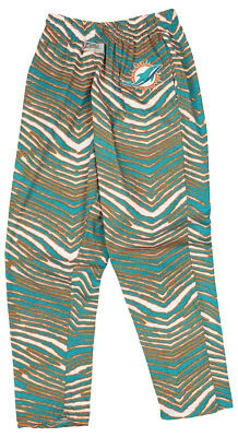 Pantalón de salón Zubaz Miami Dolphins NFL para hombre con logotipo de cadera izquierda de cebra Foto 1 de 3