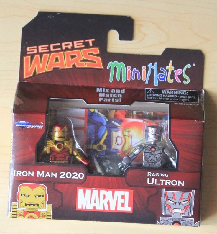 Minimates Marvel Secret Wars Iron Man 2020 y Raging Ultron paquete de 2 Foto 1 de 1