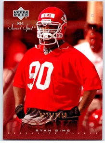 2002UD Sweet Spot Football Rookie No.144 Ryan Sims Kansas City 0773/1050 - Picture 1 of 2