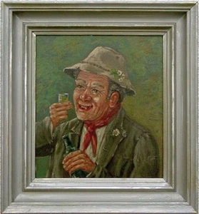 PORTRÄT EINES ALTEN SEUFERS,  A. PORT,  Öl auf Malplatte - Bild 1 von 4