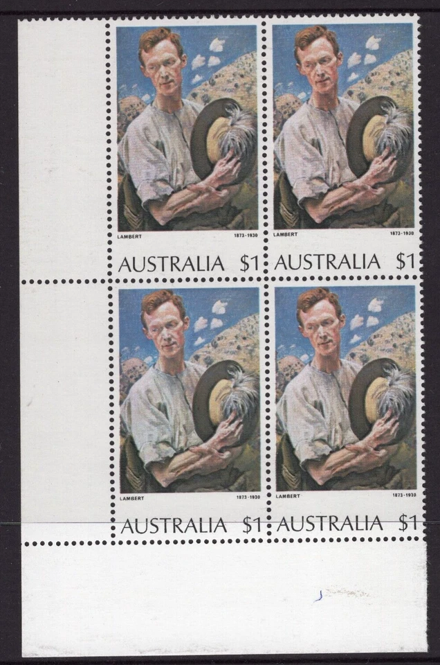 1974 Lambert's $1 Sergeant of Light Horse AUSTRALIA Corner Block of 4 MNH - Image 1 of 1