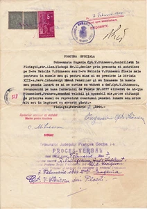 Romania, 1944, Special Power of Attorney, Ploiesti - Revenue / Fiscal Stamps - Picture 1 of 2