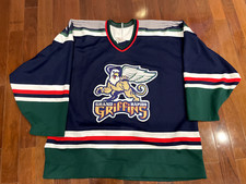 VINTAGE RARE Grand Rapids Griffins IHL Bauer Pro Hockey Jersey  Fight Strap