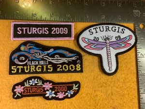 Q7-83 MOTORCYCLE PATCH - LOT OF 4 - STURGIS ND BIKE WEEK 2009, 2009, 2008, 2000 - Picture 1 of 2
