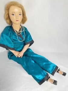 Antique Boudoir Doll 25” Composition Head Chest Hands & Feet Hard Plastic - Picture 1 of 9