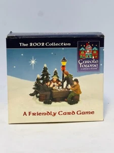 Vtg Christmas Village "Friendly Card Game" 2002 Carole Towne Collection Boxed - Picture 1 of 2