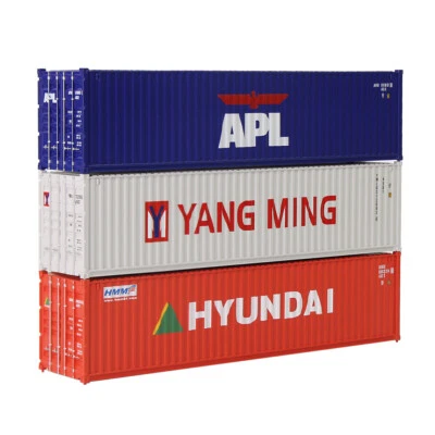 3pcs Different HO Scale 40ft Containers APL YANG MING HYUNDAI - Image 1 of 4