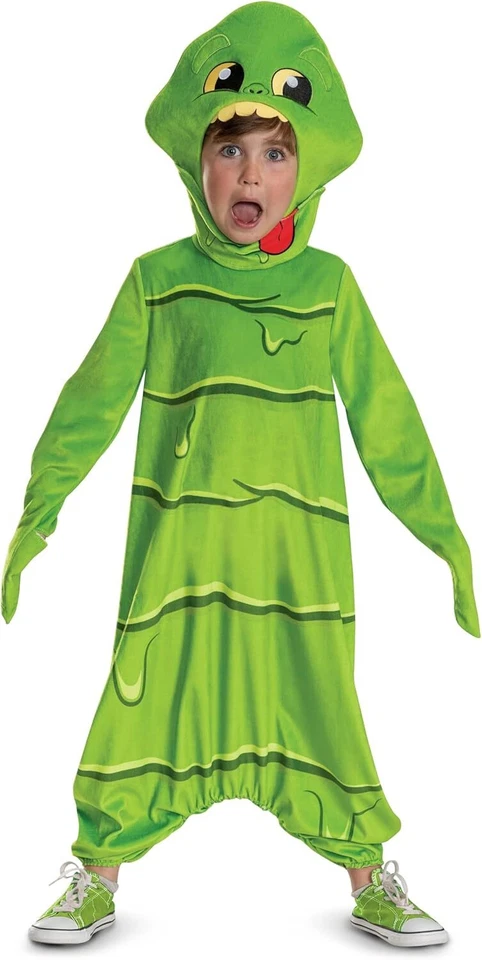 Disguise Ghostbuster Toddler Slimer Jumpsuit Costume Size 3T-4T
