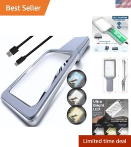Ergonomic 6X Magnifying Glass: 3 Color Modes for Crafting and Reading Ease - Picture 1 of 11