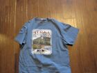Alaska Statehood Vintage T-Shirt 1990er Jahre Seeflugzeug schwimmendes Flugzeug blau LG