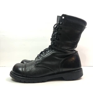 Vintage Corcoran Military Cap Toe Combat Jump Black Leather Boots USA 9 - Bild 1 von 8