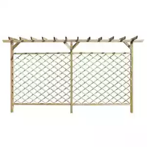 Jägerzaun mit Pergola Oberteil Holz Gartenpergola Rankgitter Rankhilfe Rosenboge - Bild 1 von 3
