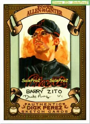 TOPPS ALLEN and GINTER 2007 BARRY ZITO MLB DICK PEREZ SKETCH CARDS MINT 25/30 - Image 1 of 2