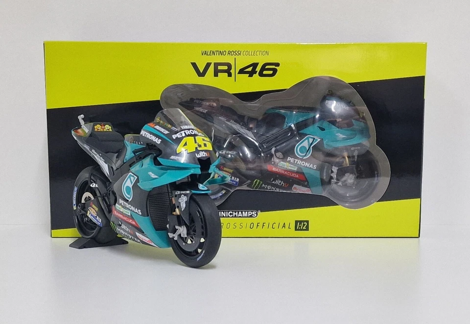 MINICHAMPS SCALA 1:12 VALENTINO ROSSI MODELLINO MOTO GP YAMAHA M1 PETRONAS 2021 - Immagine 1 di 4