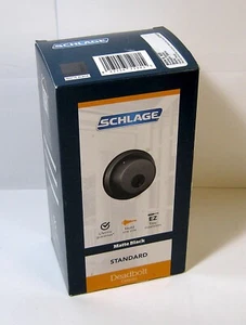 Schlage Matte Black Deadbolt Lock NIB - Picture 1 of 4