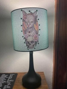 Modern Minimalistic Anubis Egyptian Jeweled Cat Lamp Shade with Lamp - Picture 1 of 2