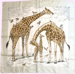 Hermes Scarf Stole Les Girafes Giraffe Robert Dallet Silk Tags No Box Used. - Picture 1 of 10