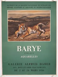 Poster BARYE Aquarelle 1956 Ausstellung Galerie Daber Paris - imp. Mourlot - Bild 1 von 3
