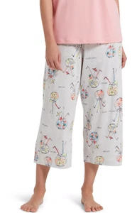 HUE Women's Fishbowl Cocktail Capri Pajama Pants S Small PJs Sleepwear - Picture 1 of 3