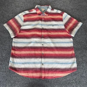 Carbon2Cobalt Striped Button Up Short Sleeve Casual Shirt Mens XL - Picture 1 of 9